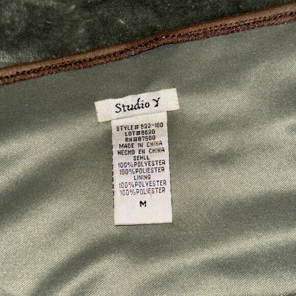 VTG Studio Y Y2K Dress Women's Medium Brown Fairy Tied Waist Braided Straps Boho - Picture 8 of 11